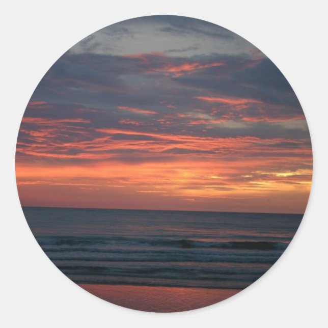 Pegatina Redonda Sunset (Anverso)