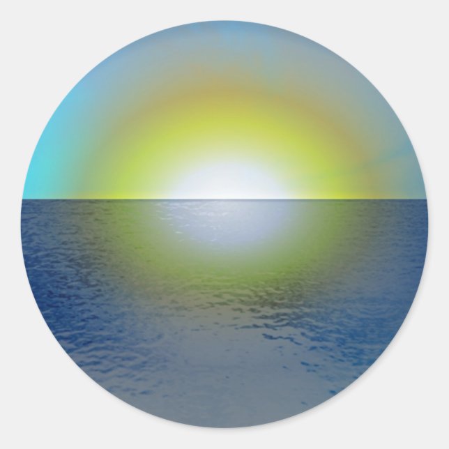 Pegatina Redonda Sunset (Anverso)