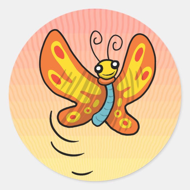 Pegatina Redonda Sunset Buttah Fly (Anverso)