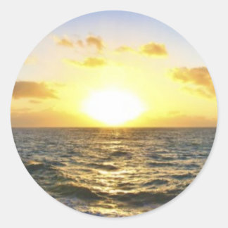 Pegatina Redonda Sunset de Hawái