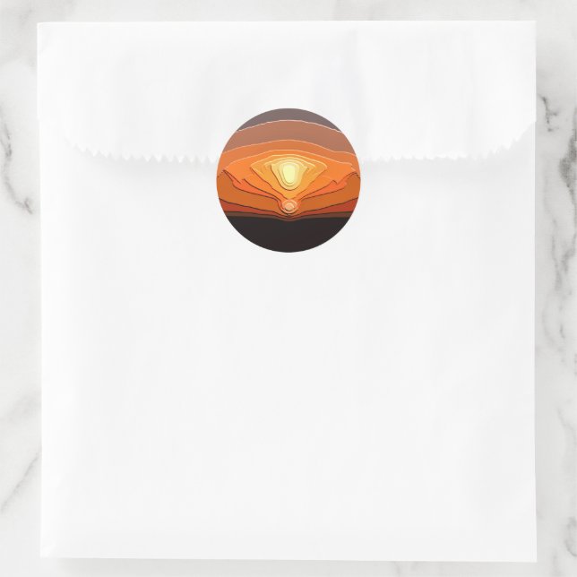 PEGATINA REDONDA SUNSETS (Bolso)
