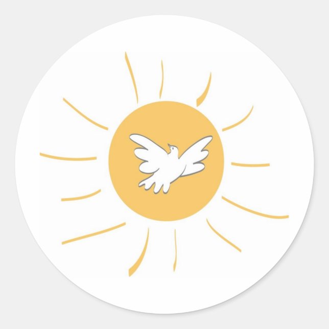 Pegatina Redonda Sunshine and Dove (Anverso)