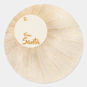 Pegatina Redonda Sunshine, Astrológico, Gold, Sun Rays, A DESDE