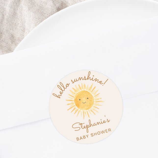 Pegatina Redonda Sunshine Baby Shower (Subido por el creador)