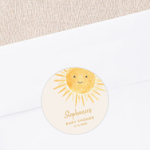 Pegatina Redonda Sunshine Baby Shower