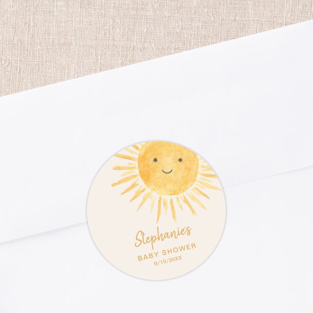 Pegatina Redonda Sunshine Baby Shower (Subido por el creador)