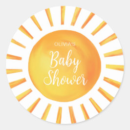 Pegatina Redonda Sunshine Baby Shower