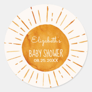 Pegatina Redonda Sunshine Baby Shower