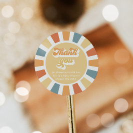 Pegatina Redonda Sunshine Baby Shower Aquí Ven Los Favores Del Hijo