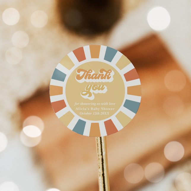 Pegatina Redonda Sunshine Baby Shower Aquí Ven Los Favores Del Hijo (Subido por el creador)