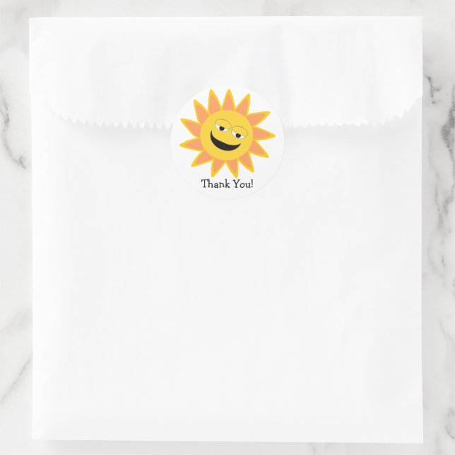 Pegatina Redonda Sunshine Design Gracias (Bolso)
