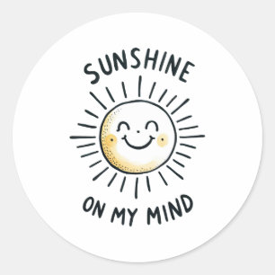 Pegatina Redonda Sunshine En Mi Mente