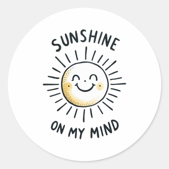 Pegatina Redonda Sunshine En Mi Mente (Anverso)