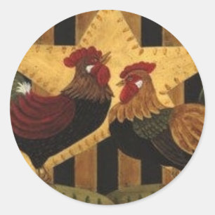 Pegatina Redonda Sunshine Rooster