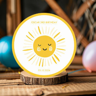 Pegatina Redonda Sunshine se está convirtiendo en fiesta de cumplea