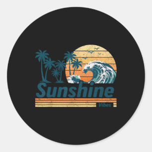 Pegatina Redonda Sunshine Vibes Group Mateo Vacaciones Familiares S