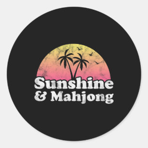 Pegatina Redonda Sunshine y Mahjong