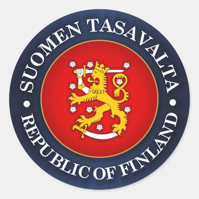 Pegatina Redonda Suomen Vaakuna (Anverso)