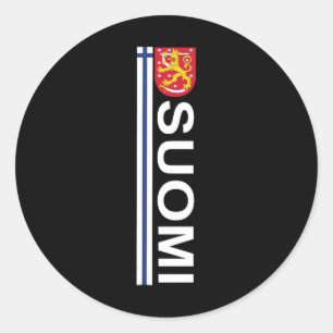 Pegatina Redonda Suomi Soccer And Sport Print - Orgullo Nacional Fi