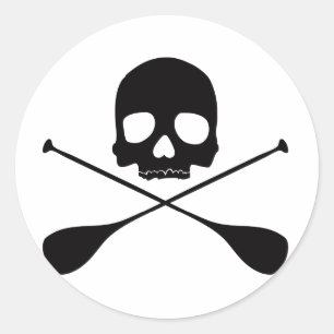 Pegatina Redonda SUP Skull
