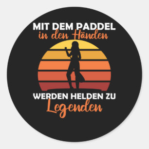 Pegatina Redonda SUP Stand Up Paddle Heroes se convierten en leyend