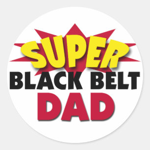 Pegatina Redonda Super Black Belt Dad