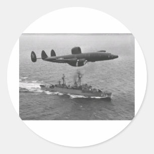 Pegatina Redonda Super Constelación Lockheed WV-2