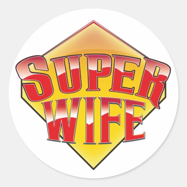 Pegatina Redonda Super Esposa (Anverso)