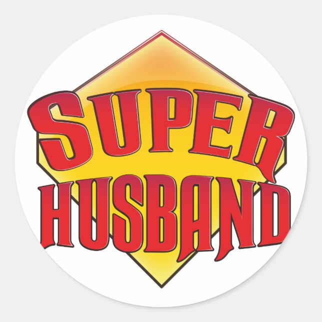 Pegatina Redonda Super Esposo (Anverso)