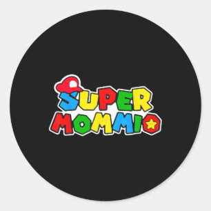 Pegatina Redonda Super Gamer Mommio Women Day Para Madres De Hombre