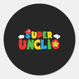 Pegatina Redonda Super Gamer Uncle Funny Celebra El Día Del Padre