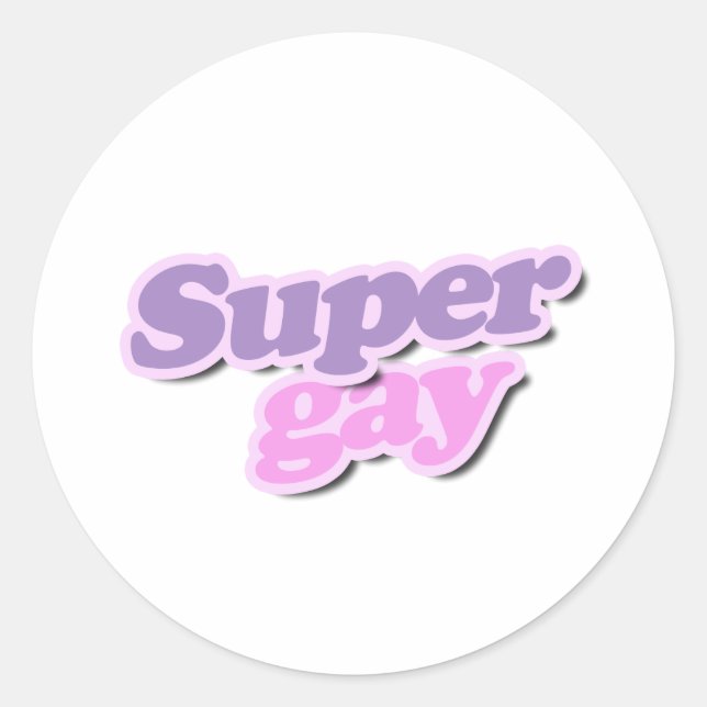 Pegatina Redonda Súper Gay (Anverso)