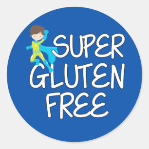 Pegatina Redonda Super Gluten Free Boy