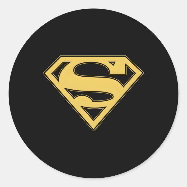 Pegatina Redonda Super Gold Black Shield (Anverso)