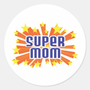 Pegatina Redonda Super Mamá