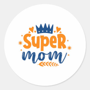 Pegatina Redonda Super Mamá