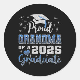 Pegatina Redonda Super Orgullosa Abuela De 2025 Graduada Awesome Fa