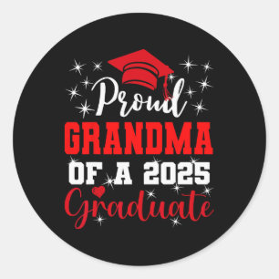 Pegatina Redonda Super Orgullosa Abuela De 2025 Graduada Fa
