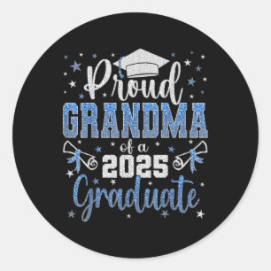 Pegatina Redonda Super Orgullosa Abuela De 2025 Graduada Fa
