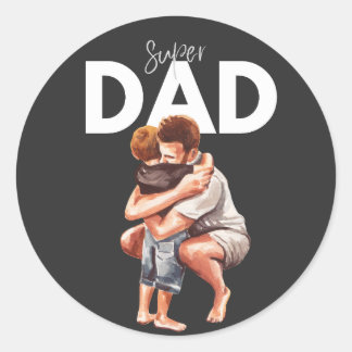 Pegatina Redonda Super Papá