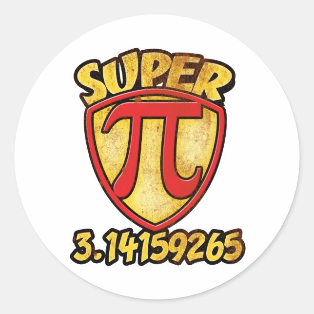 Pegatina Redonda Super PI (Anverso)