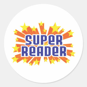 Pegatina Redonda Super Reader