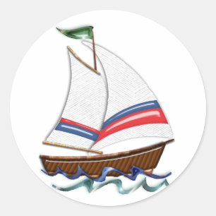 Pegatina Redonda Super Sailboat