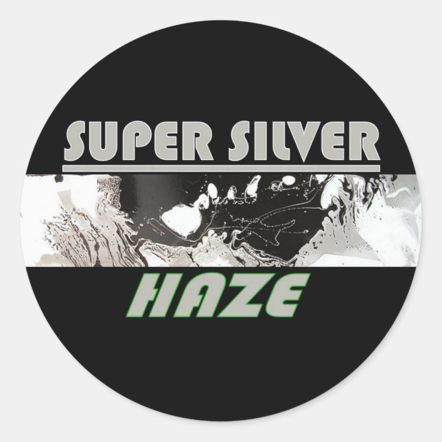 PEGATINA REDONDA SUPER SILVER HAZE (Anverso)