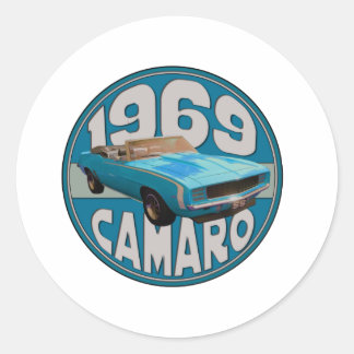 Pegatina Redonda Super Sport de la Línea Azul Ligera 1969