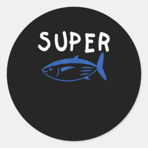 Pegatina Redonda Super Tuna Fish Army Gracioso Kpop Music Gifts Men
