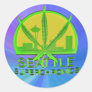 Pegatina Redonda Supercrónicas de Seattle