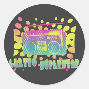 Pegatina Redonda Superestrella del ghetto