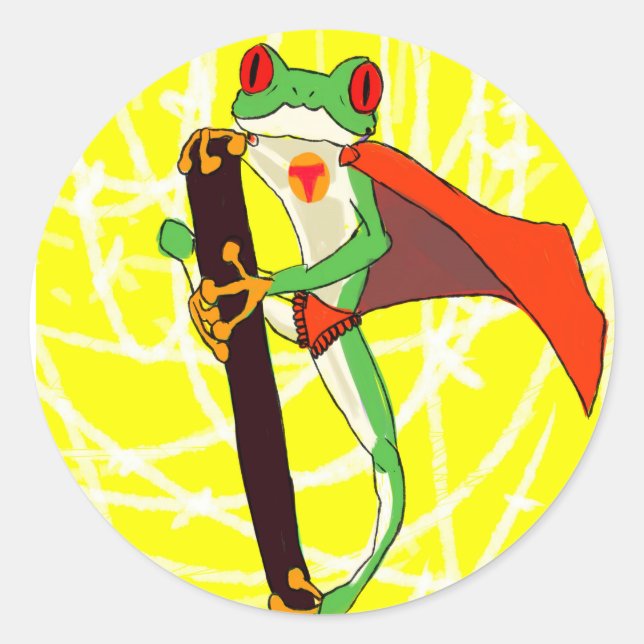 Pegatina Redonda Superfrog (Anverso)