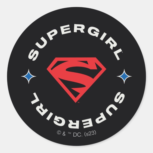 Pegatina Redonda Supergirl Age of Heroes Circle S-Shield (Anverso)